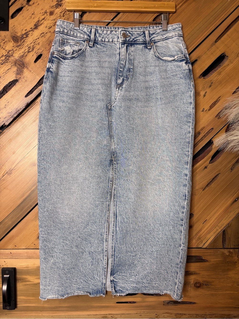 Maurices Light Wash Denim Midi Skirt